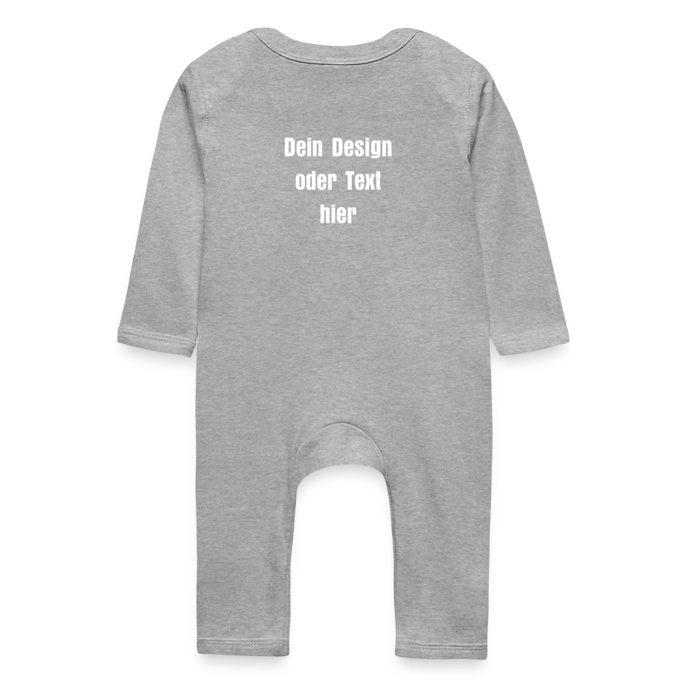 Baby Bio Strampler - personalisierbar - Grau meliert