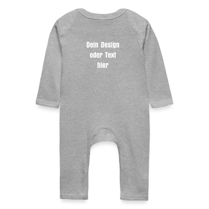 Baby Bio Strampler - personalisierbar - Grau meliert