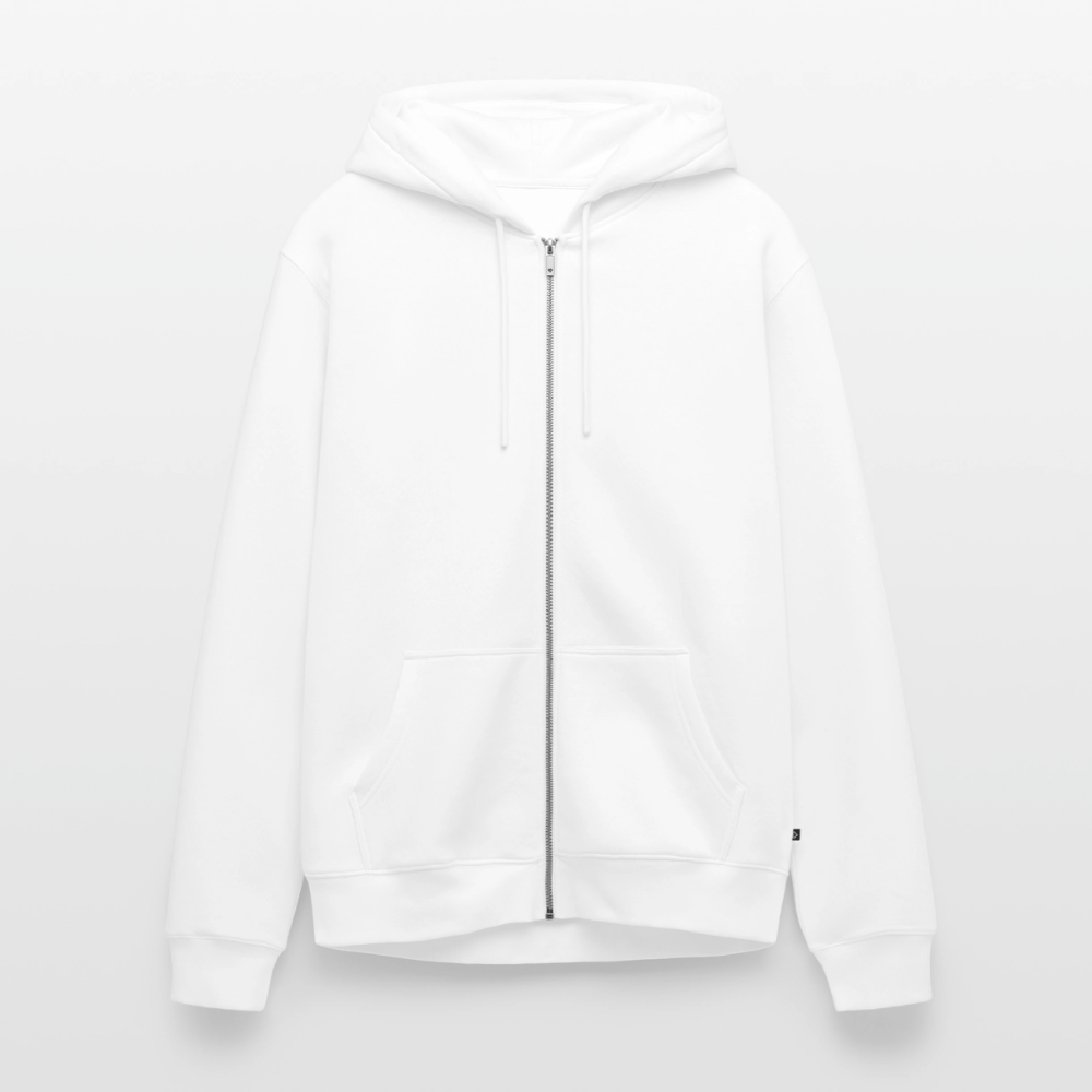 Männer Premium Kapuzenjacke - personalisierbare Vorder- und Rückseite - Weiß