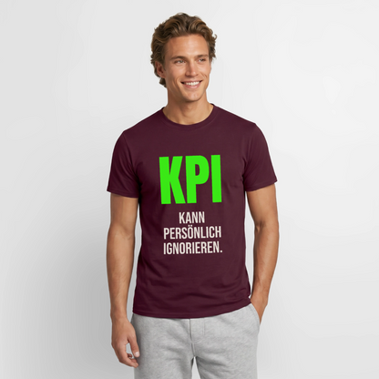 "KPI kann persönlich ignorieren." Motiv-T-Shirt für Männer, Farbe Ziegelrot