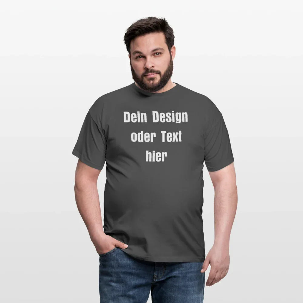 Männer T-Shirt - personalisierbare Vorder- und Rückseite - Anthrazit