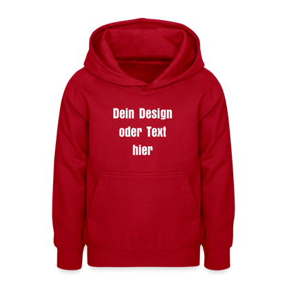 Teenager Hoodie - personalisierbare Vorder- und Rückseite - Rot
