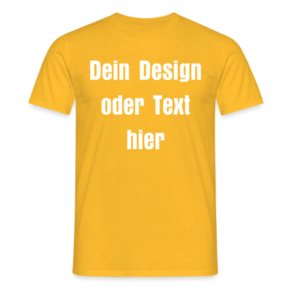 Männer T-Shirt - personalisierbare Vorder- und Rückseite - Gelb