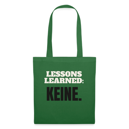 Lessons learned: keine. Stoffbeutel, Farbe Fichte