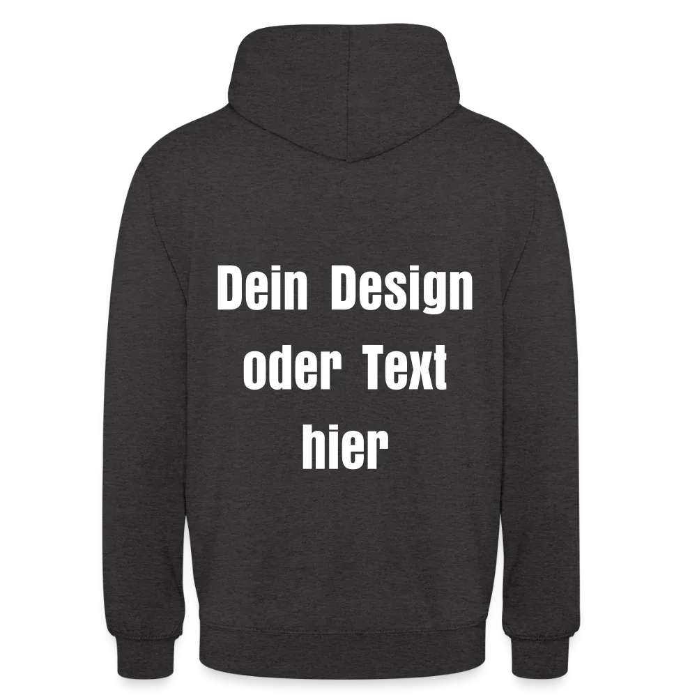 Unisex Hoodie - personalisierbare Vorder- und Rückseite - Anthrazit