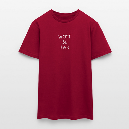 "WOTT SE FAK" Motiv-T-Shirt für Männer - Ziegelrot