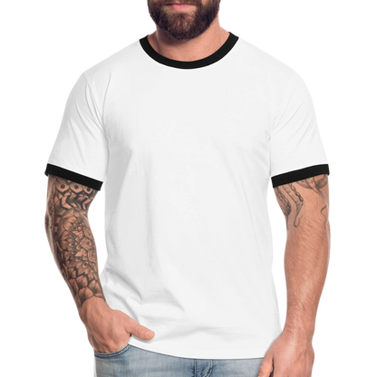 Männer Kontrast-T-Shirt - personalisierbare Vorder- und Rückseite - Weiß/Schwarz