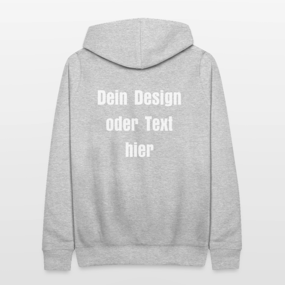 Frauen Hoodie - personalisierbare Vorder- und Rückseite - Hellgrau meliert