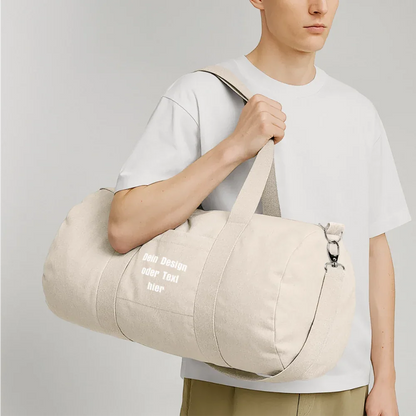 Stanley/Stella recycelte Canvas Duffle Bag - personalisierbar - Naturweiß