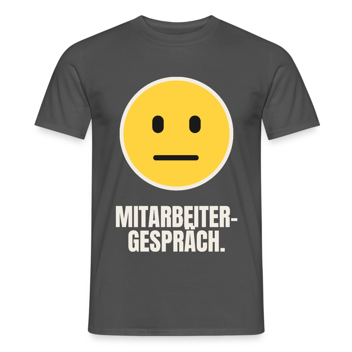 Mitarbeitergespräch. Motiv-T-Shirt für Männer, Farbe Anthrazit