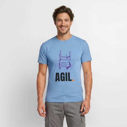 Agil. Motiv-T-Shirt für Männer, Farbe Carolina Blue, Model