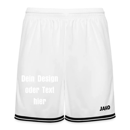 JAKO Basketball Short Center 2.0 - personalisierbar - Weiß/Schwarz