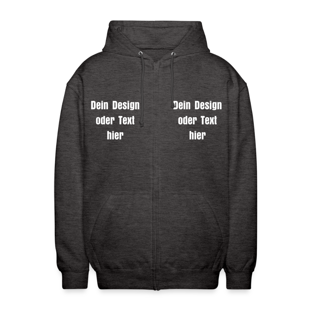 Unisex Kapuzenjacke - personalisierbare Vorder- und Rückseite - Anthrazit
