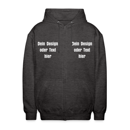 Unisex Kapuzenjacke - personalisierbare Vorder- und Rückseite - Anthrazit