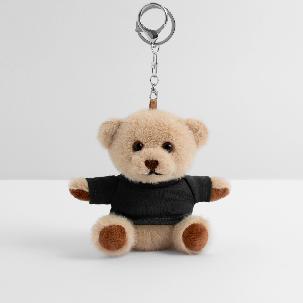 Kuscheltier Schlüsselanhänger - personalisierbar - Schwarz