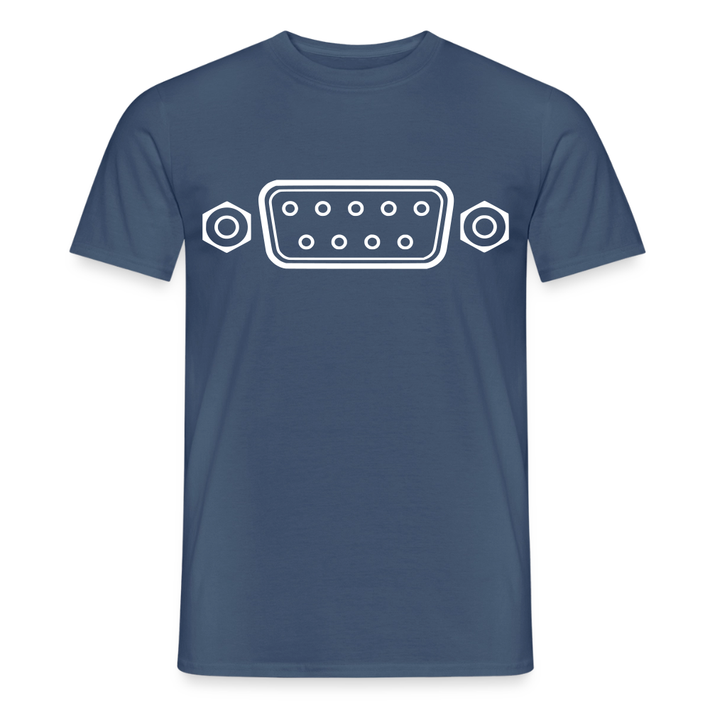 DB-9 RS-232 Retro T-Shirt für Herren - Dunkles Denimblau