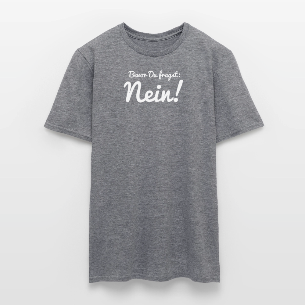 "Nein" Motiv-T-Shirt für Männer - Graphit meliert