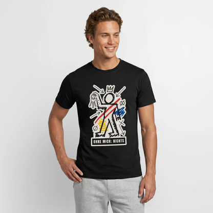 "Ohne mich: nichts. Neo-Expressionismus-Motiv" Motiv-T-Shirt für Männer, Farbe Schwarz, Model