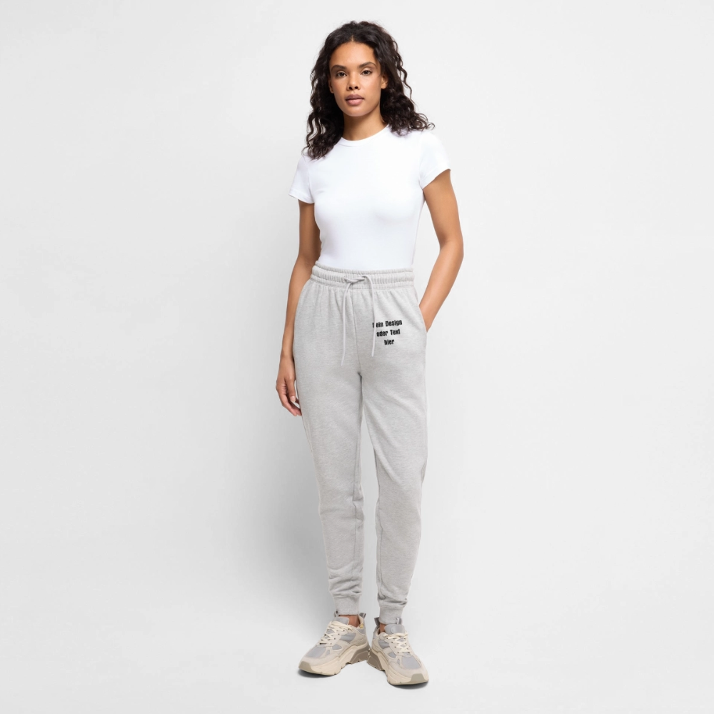 Frauen Premium Bio Jogginghose - personalisierbar - Grau meliert
