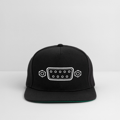 DB-9 RS-232 Retro Snapback Cap - Schwarz/Schwarz