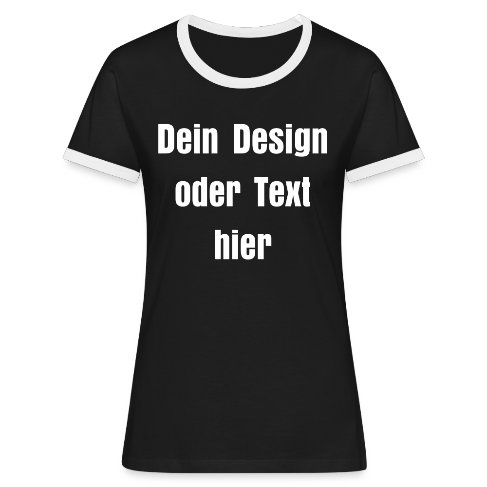 Frauen Kontrast-T-Shirt - personalisierbare Vorder- und Rückseite - Schwarz/Weiß