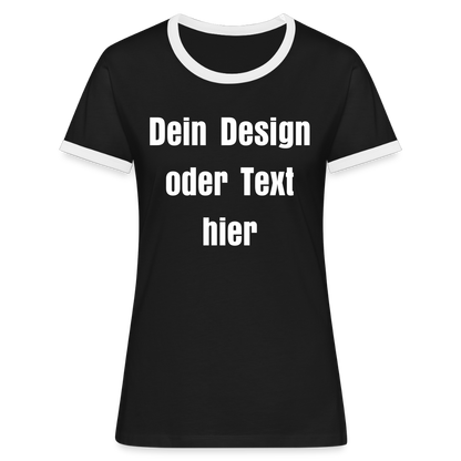Frauen Kontrast-T-Shirt - personalisierbare Vorder- und Rückseite - Schwarz/Weiß