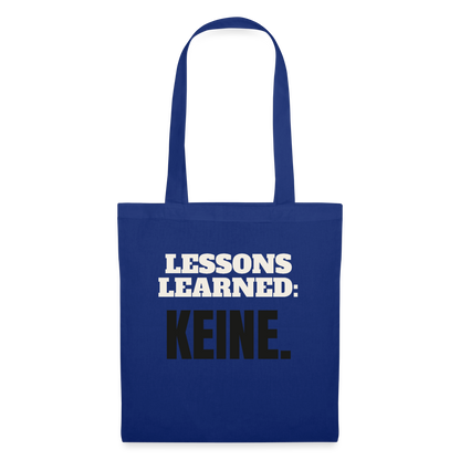 Lessons learned: keine. Stoffbeutel, Farbe Royalblau