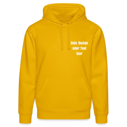 Stanley/Stella Unisex Bio-Hoodie DRUMMER - personalisierbare Vorder- und Rückseite - Spektralgelb