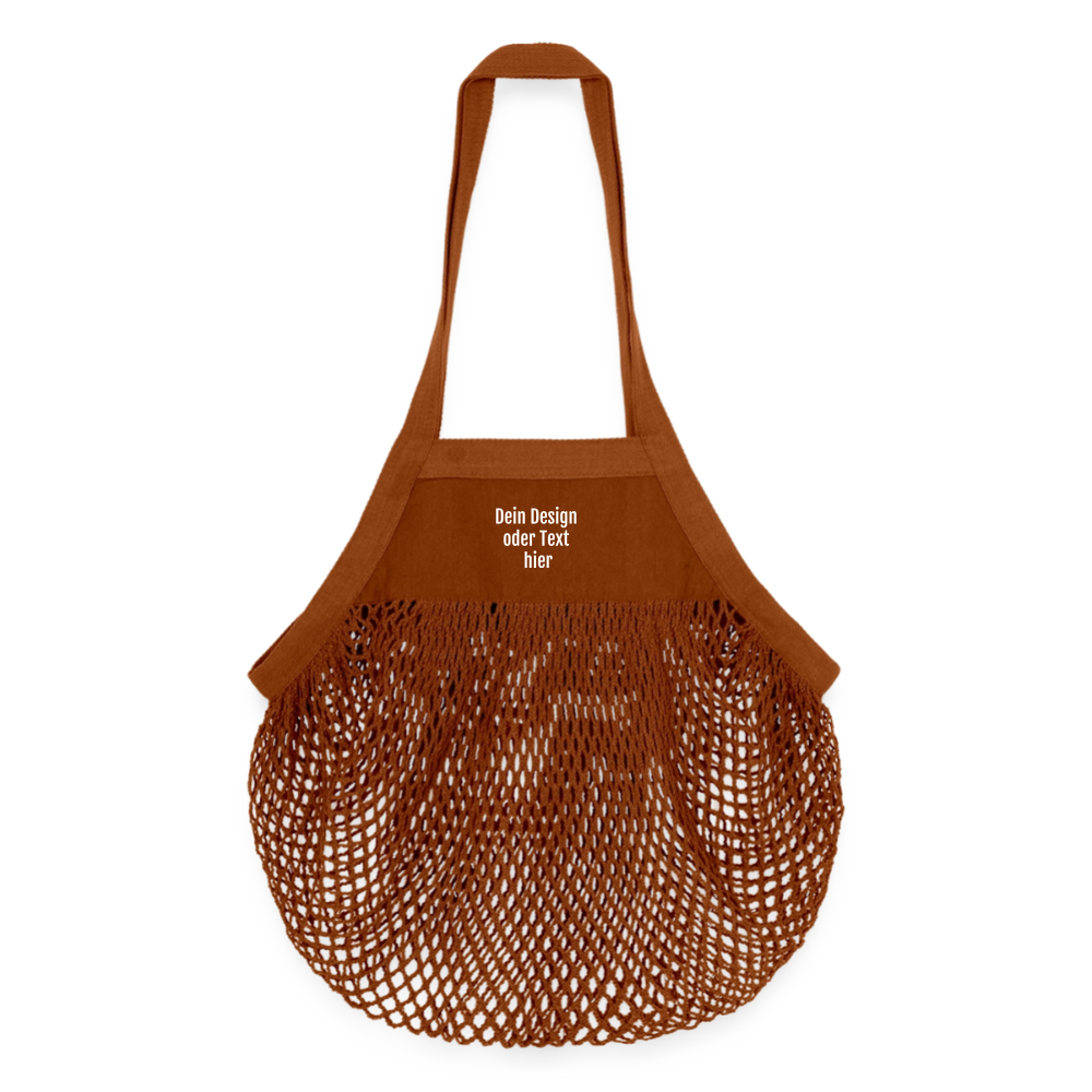 Organic Mesh-Einkaufstasche - personalisierbar - texas orange