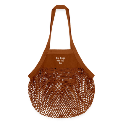 Organic Mesh-Einkaufstasche - personalisierbar - texas orange