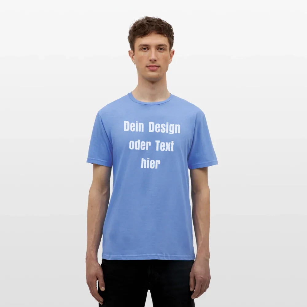 Männer T-Shirt - personalisierbare Vorder- und Rückseite - Carolina Blue
