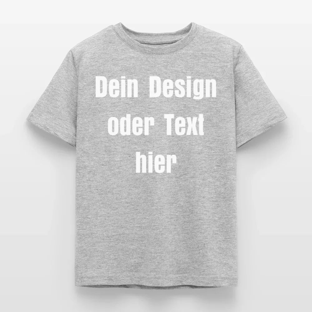 Kinder T-Shirt - personalisierbare Vorder- und Rückseite - Grau meliert