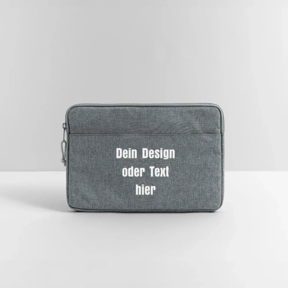 Laptoptasche passend für bis zu 13 Zoll Laptopgröße - personalisierbar - Grau meliert