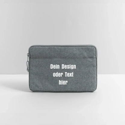 Laptoptasche passend für bis zu 13 Zoll Laptopgröße - personalisierbar - Grau meliert