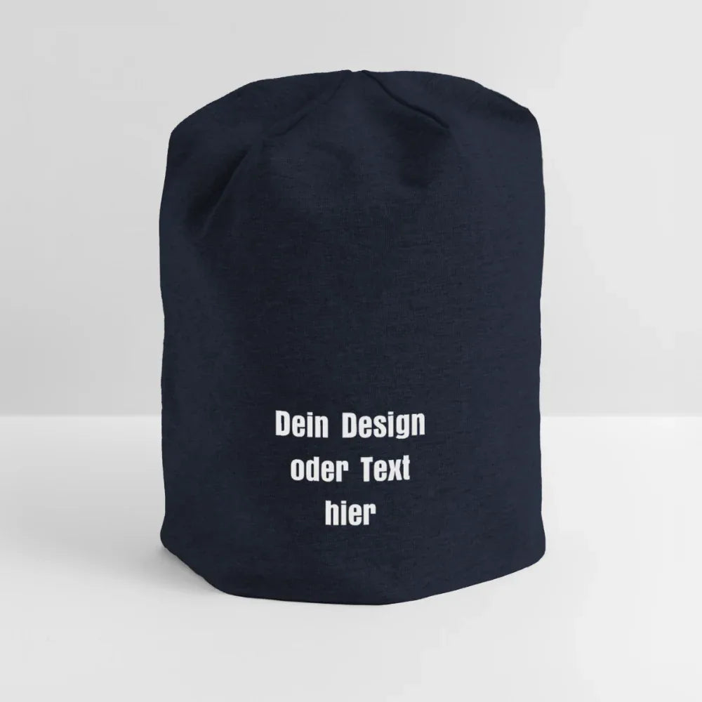 Jersey-Beanie - personalisierbar - French Navy