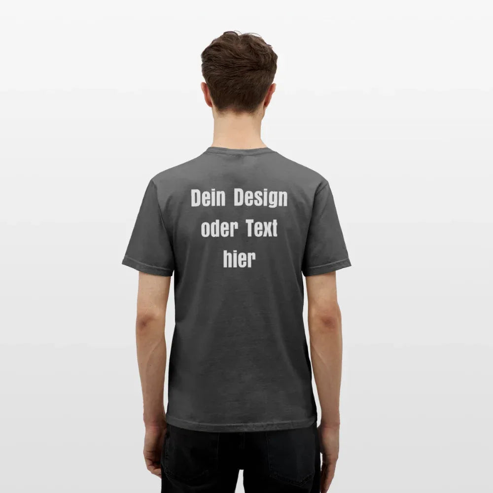 Männer T-Shirt - personalisierbare Vorder- und Rückseite - Anthrazit