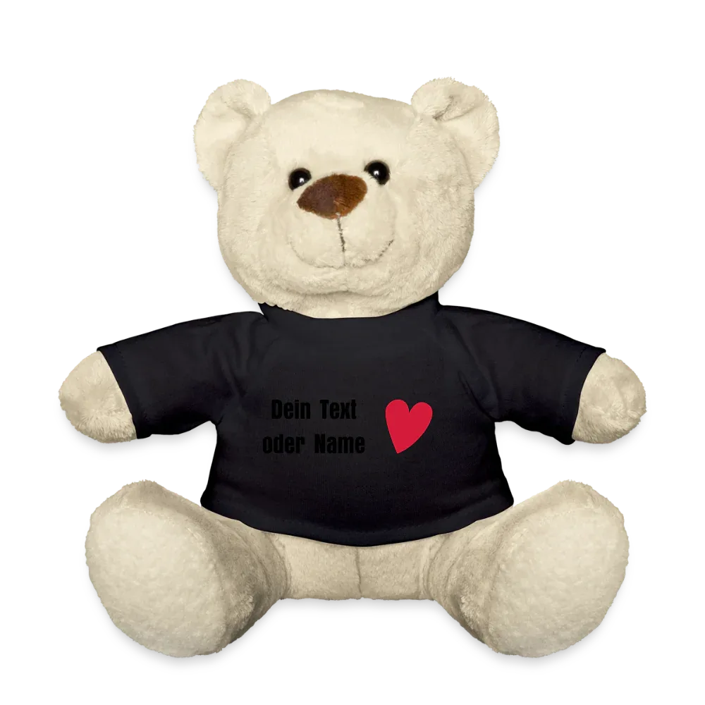 Teddy "Valentine" - personalisierbarer Text oder Name - Schwarz