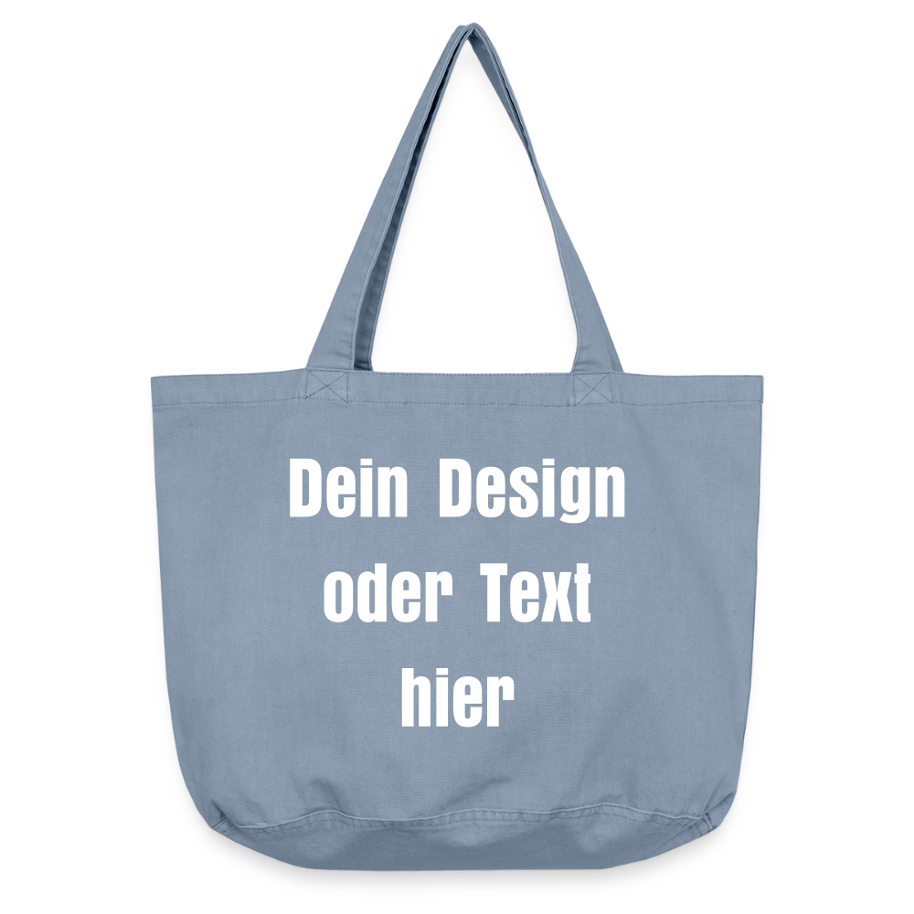 Vintage-Washed Shopper / Einkaufstasche im Vintage Stil - personalisierbar - vintage light blue