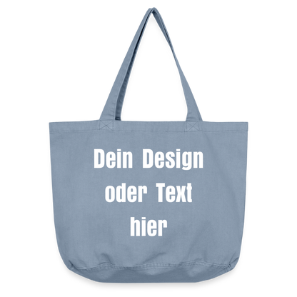 Vintage-Washed Shopper / Einkaufstasche im Vintage Stil - personalisierbar - vintage light blue