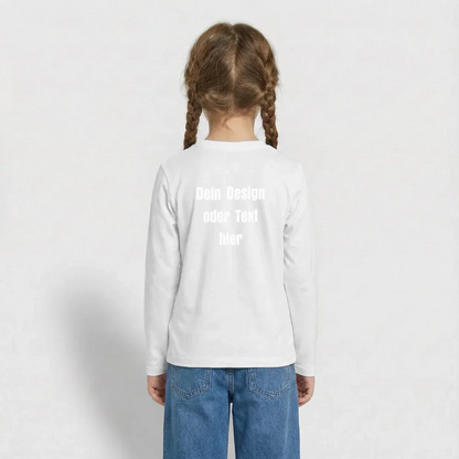 Teenager Premium Langarmshirt - personalisierbare Vorder- und Rückseite - Weiß