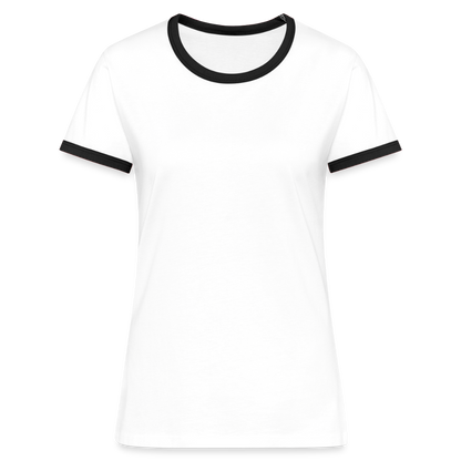 Frauen Kontrast-T-Shirt - personalisierbare Vorder- und Rückseite - Weiß/Schwarz
