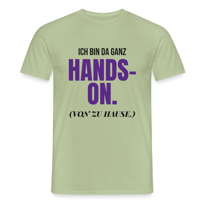 Hands-on von zu Hause Motiv-T-Shirt für Männer, Farbe Sage
