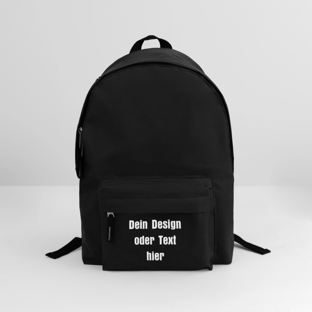 Klassischer Rucksack - personalisierbar - Schwarz