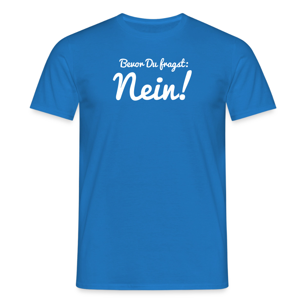 "Nein" Motiv-T-Shirt für Männer - Royalblau