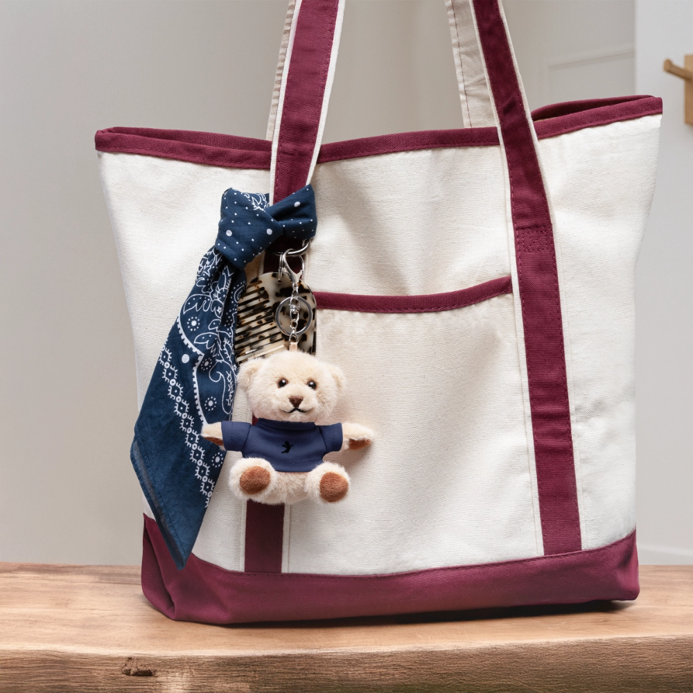 Kuscheltier Schlüsselanhänger - personalisierbar - Navy