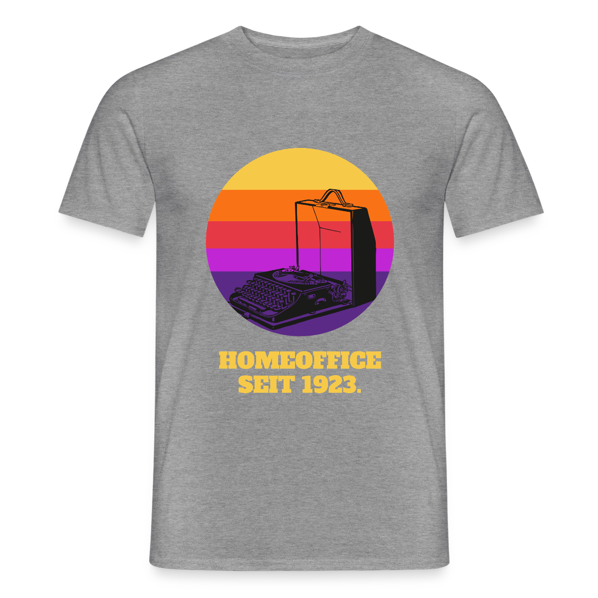 Homeoffice seit 1923 Motiv-T-Shirt für Männer, Farbe Graphit meliert
