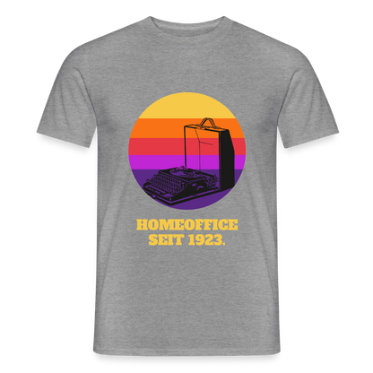 Homeoffice seit 1923 Motiv-T-Shirt für Männer, Farbe Graphit meliert