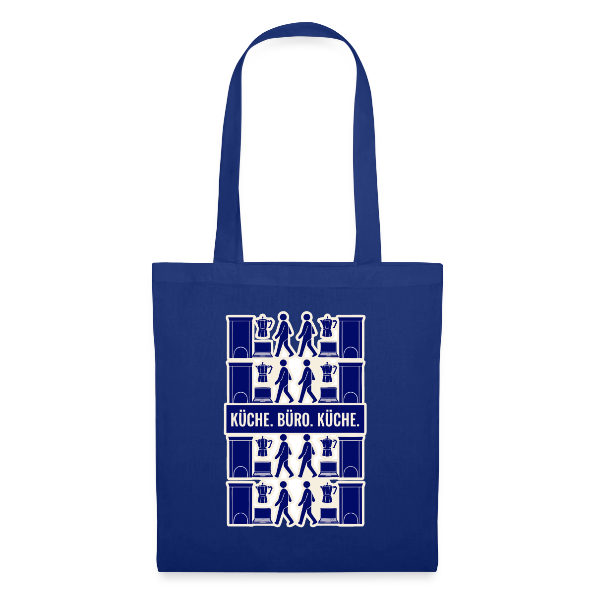 Küche. Büro. Küche. Stoffbeutel, Farbe Royalblau