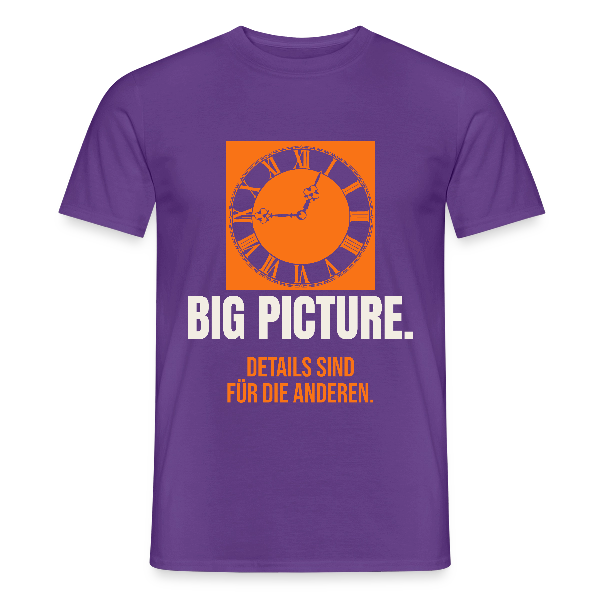Big Picture. Details sind für die anderen. Motiv-T-Shirt für Männer, Farbe Lila