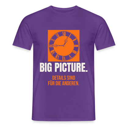 Big Picture. Details sind für die anderen. Motiv-T-Shirt für Männer, Farbe Lila